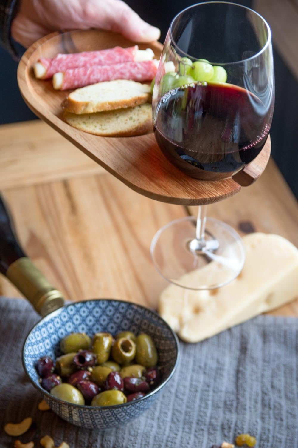 Ironwood Petaluma Acacia Wood Cheese and Cocktail Plates Set of 4