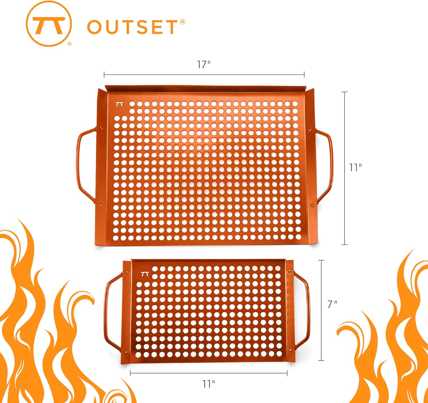 Outset Copper Non-Stick Grill Grid Set – 2 Piece by Kitchen Niche