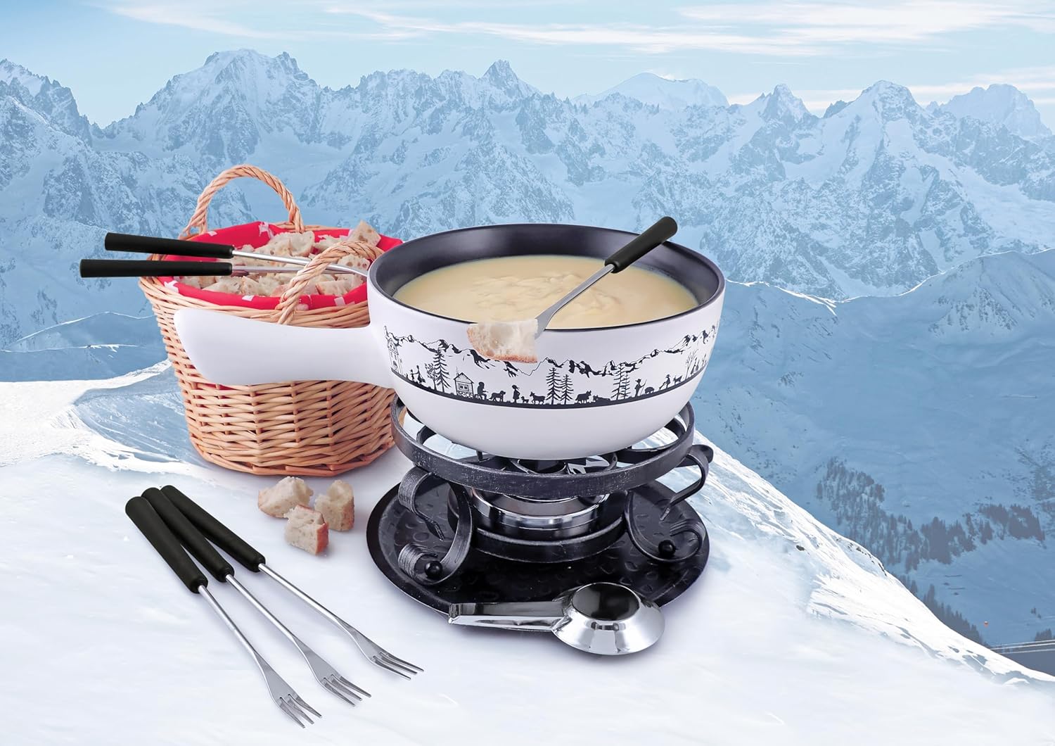 Swissmar Heidi Ceramic Cheese Fondue Set by Kitchen Niche
