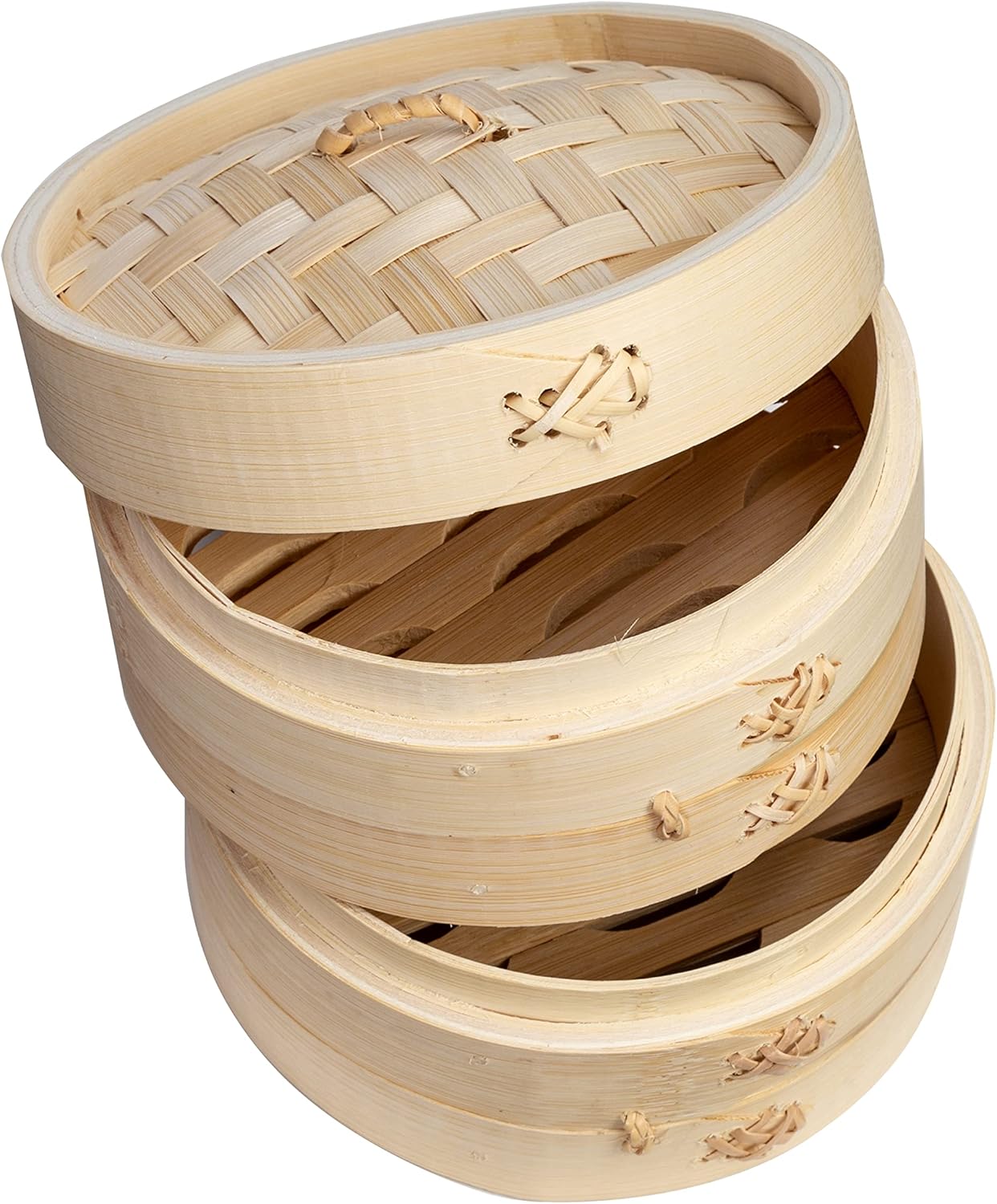 Joyce Chen 2-Tier Bamboo Steamer Baskets, 6-Inch