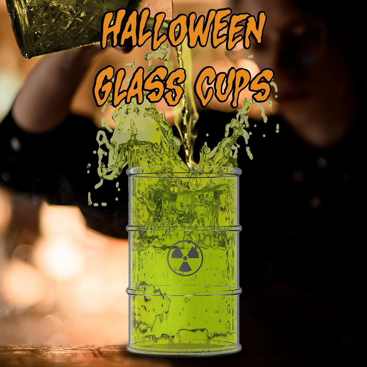 Pundit Polluted Shatter-Resistant Halloween Drink Glasses, Set of 2