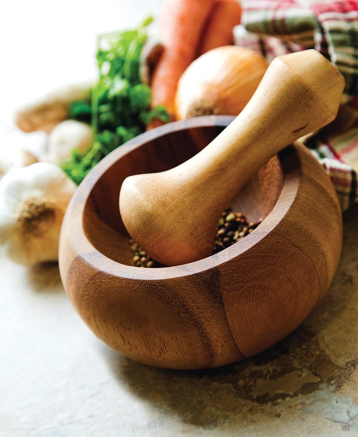 Ironwood Acacia Wood Mortar and Pestle Set
