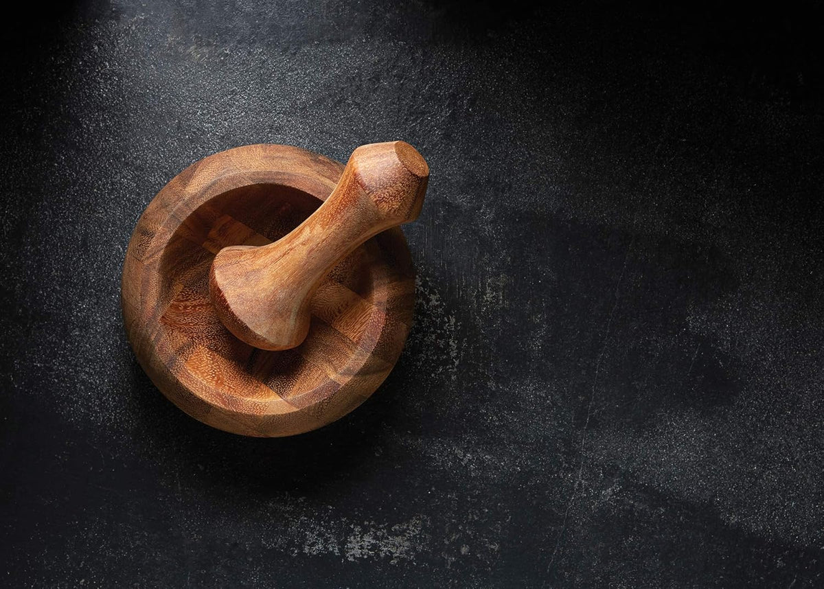 Ironwood Acacia Wood Mortar and Pestle Set