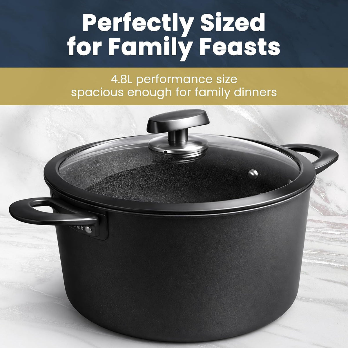 Scanpan Pro SB+ Induction Dutch Oven with Lid – 24 cm / 4.8 L