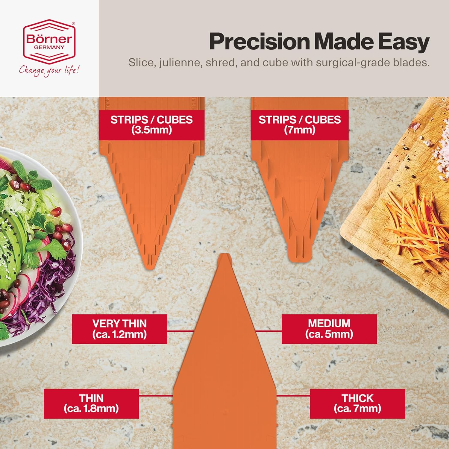 Swissmar Borner V-Power V-Slicer Mandoline Slicer – Orange by Kitchen Niche