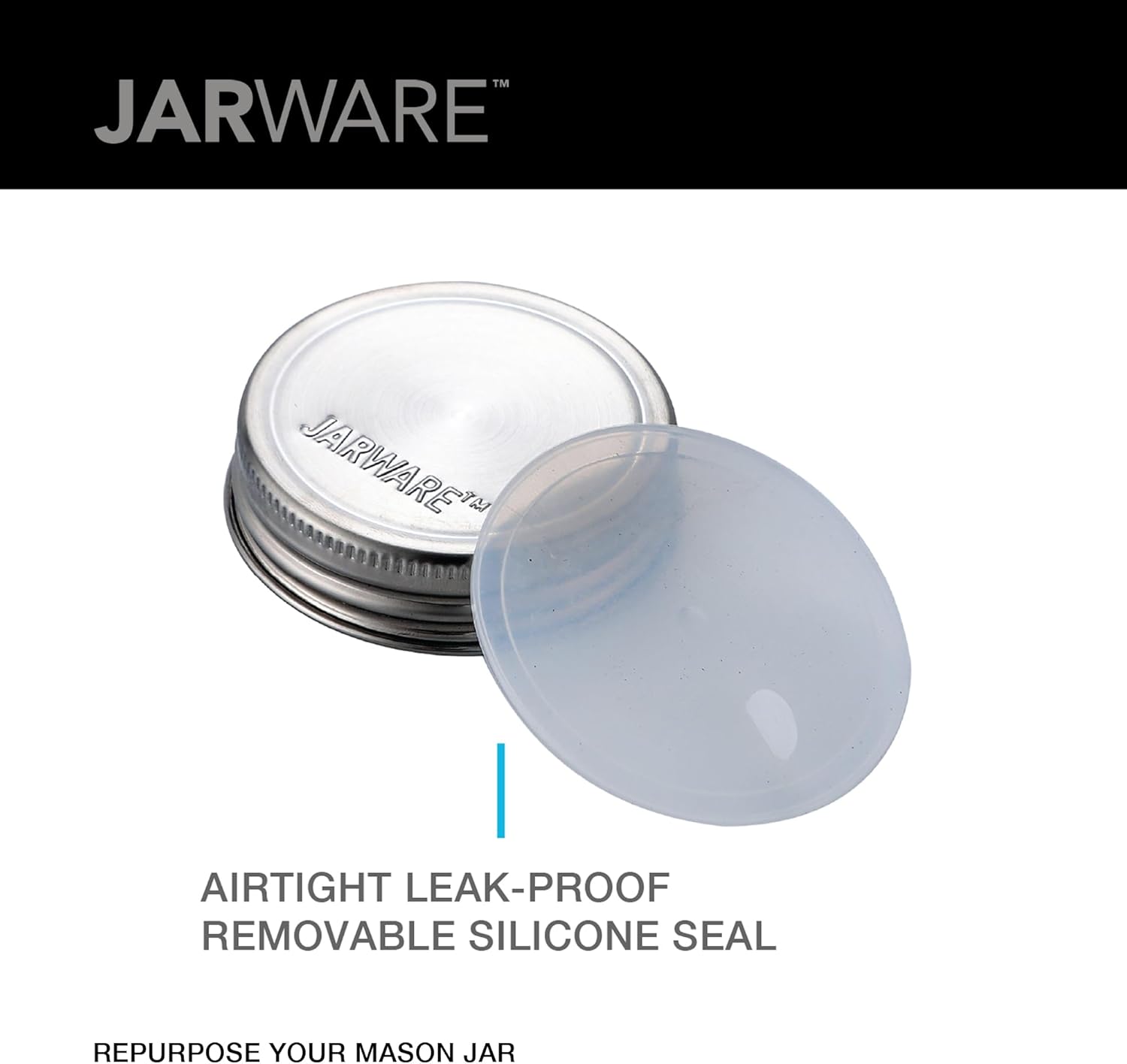 Jarware Stainless Steel Mason Jar Lids Set of 8