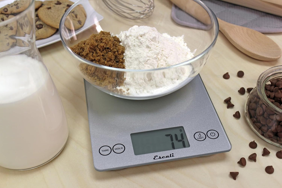 Escali Arti Digital Glass Kitchen Scale Shiny Silver