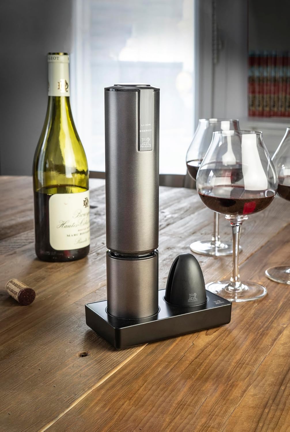 Peugeot Elis Touch Electric Rechargeable Corkscrew Carbone