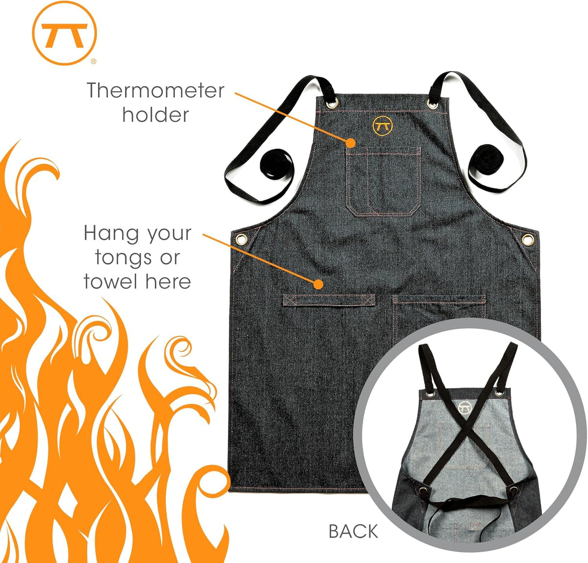 Outset Black Denim Griller’s Apron – One Size
