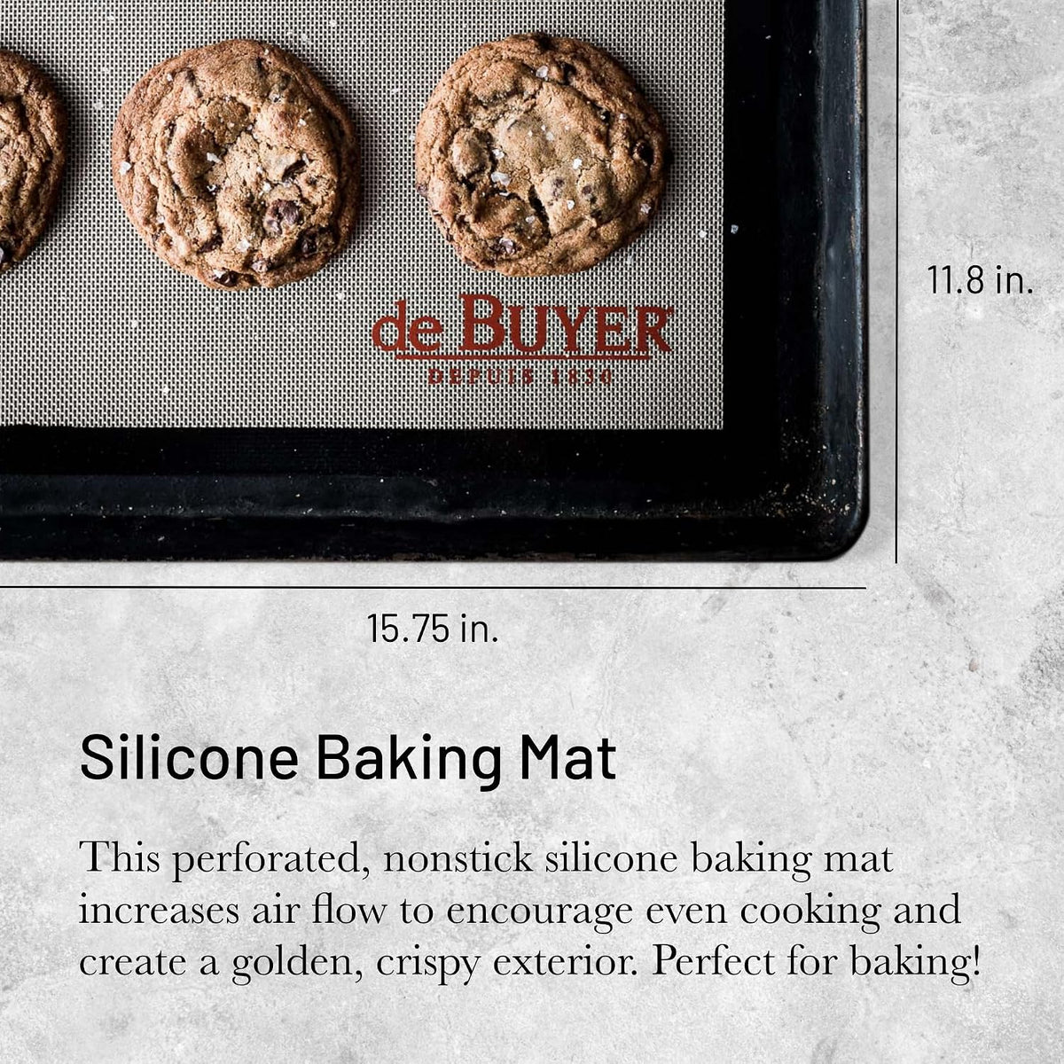 De Buyer Airmat Aerated Silicone Baking Mat – 40 x 30 cm