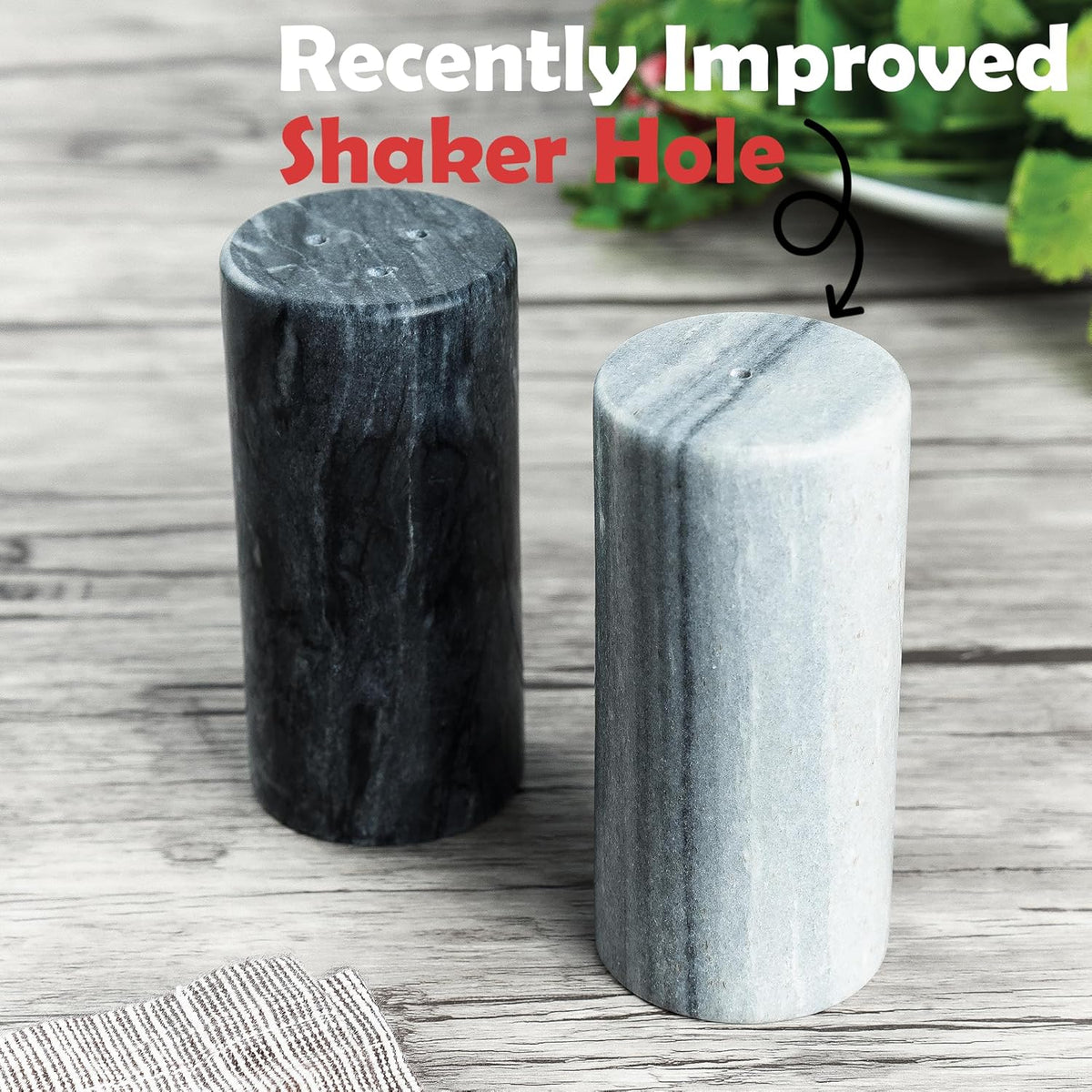 Fox Run Marble Salt and Pepper Shakers, Set of 2