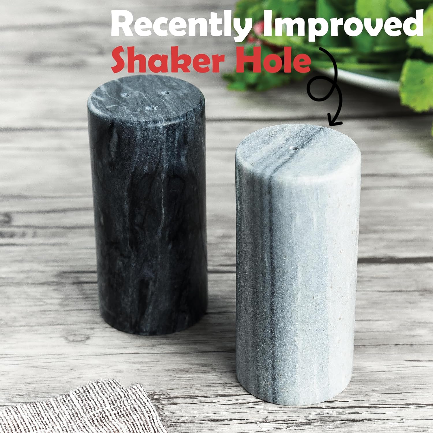 Fox Run Marble Salt and Pepper Shakers, Set of 2