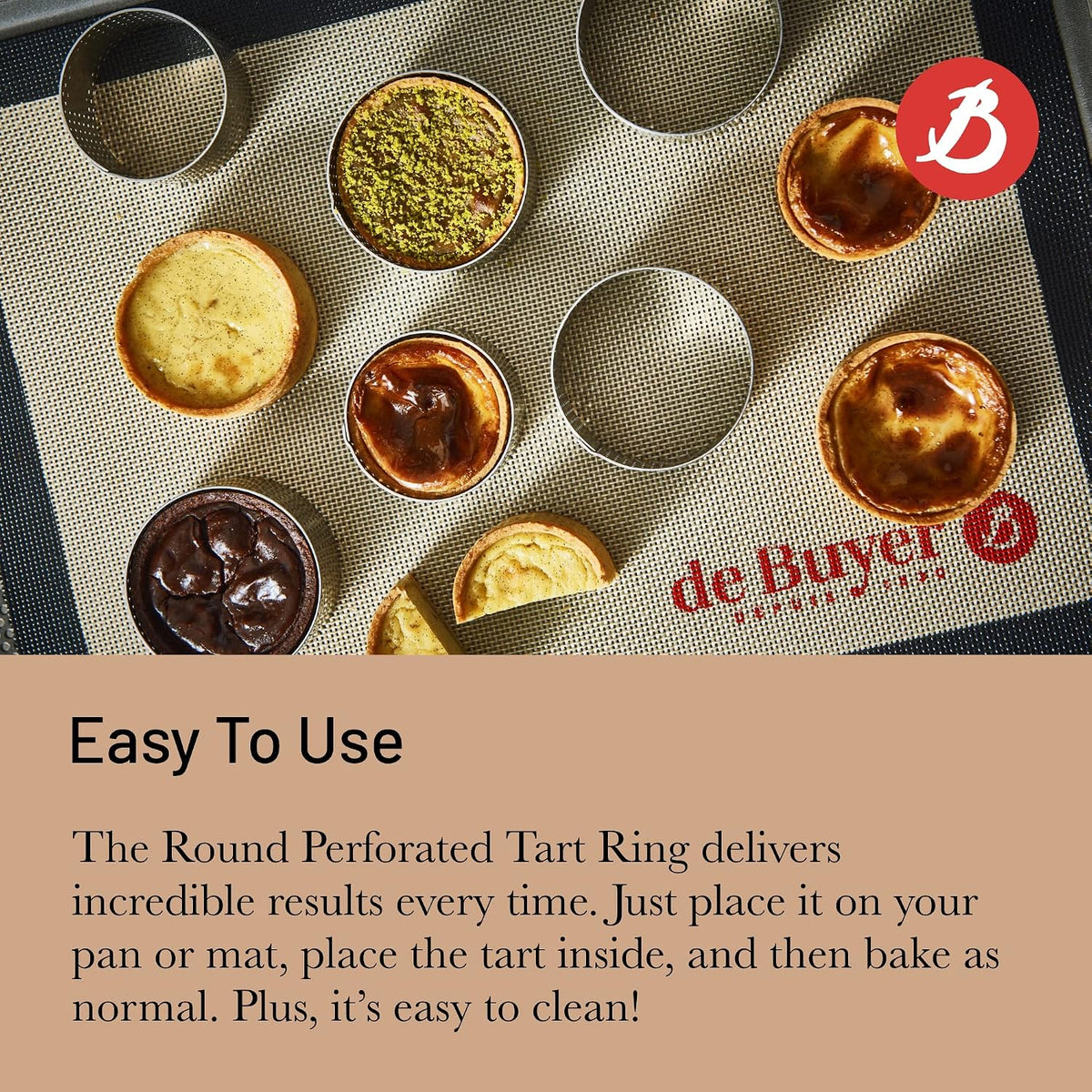 De Buyer Round Perforated Ring – 4 x 1.4 Inch