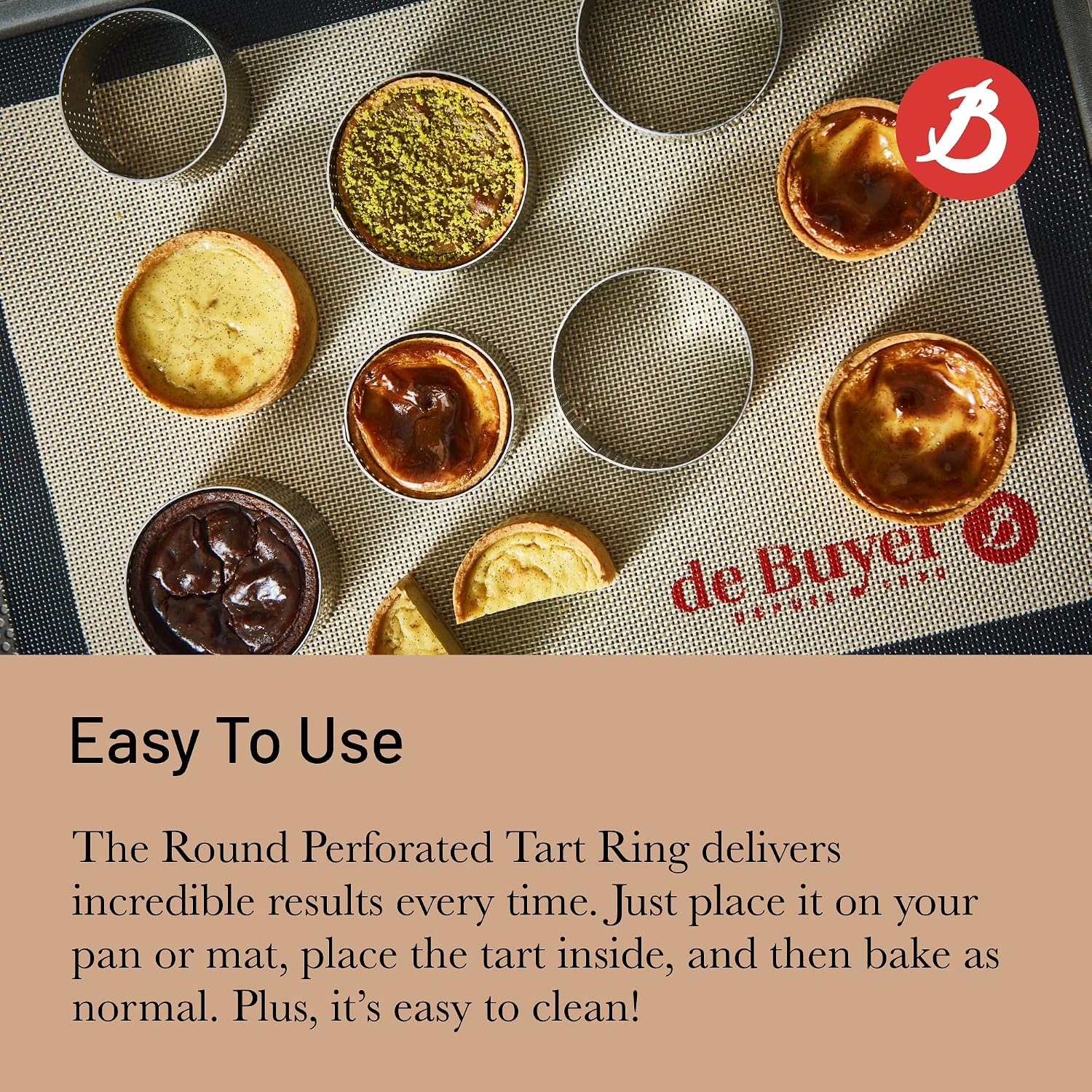 De Buyer Round Perforated Ring – 4 x 1.4 Inch