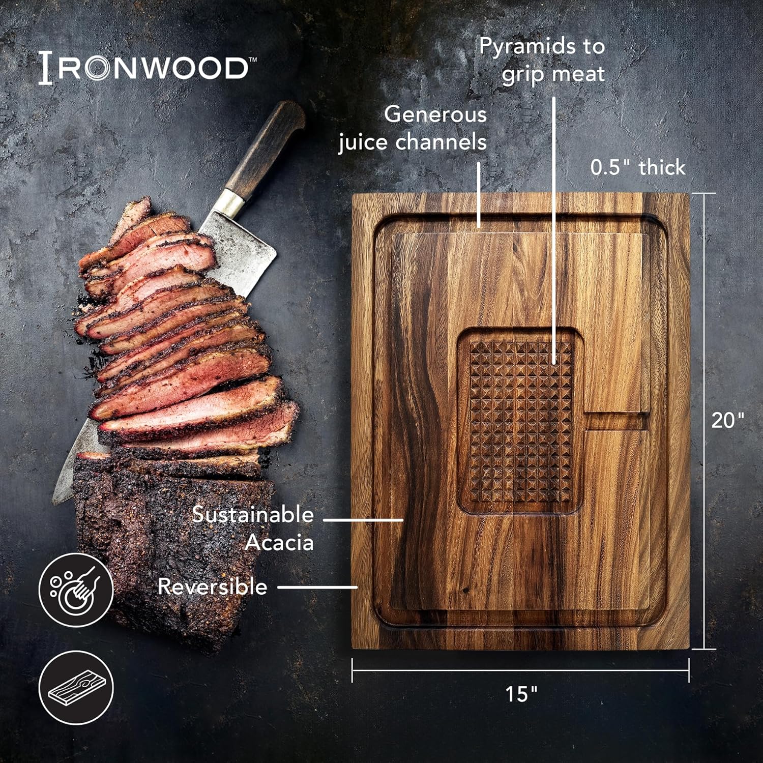 Ironwood Hudson Carving Board – Acacia Wood