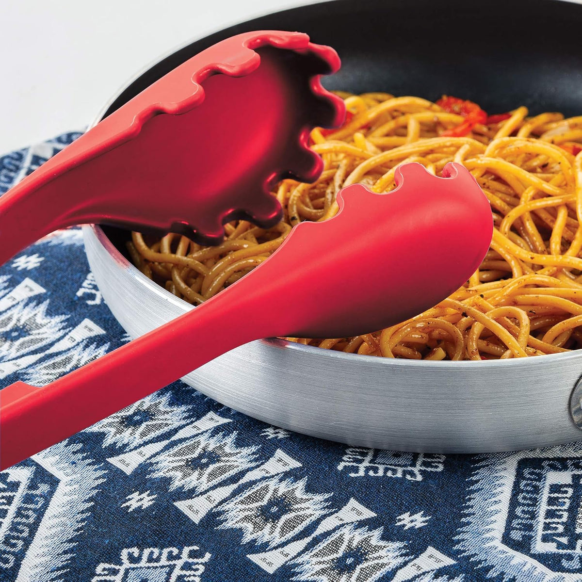 Fox Run 2 in 1 Silicone Pasta Serving Tongs with Measurer