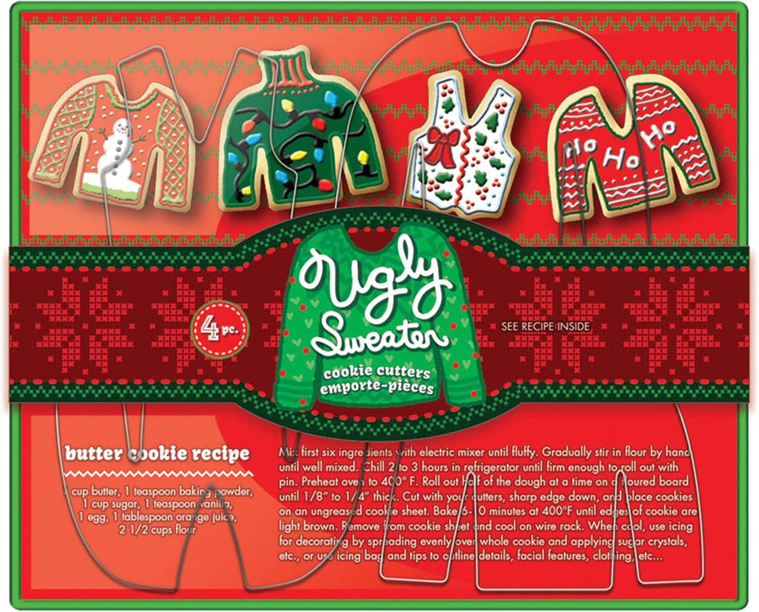 Fox Run Ugly Sweater Cookie Cutter Set