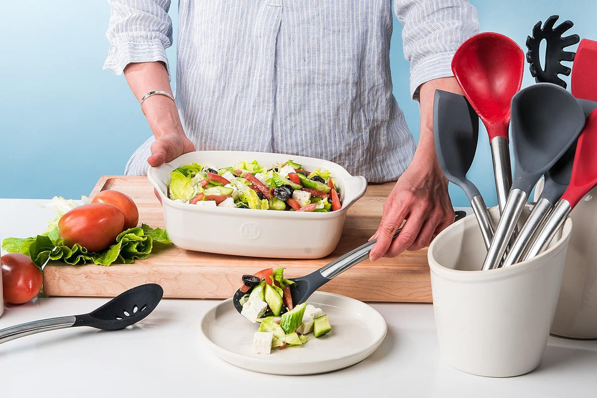 Cuisipro Silicone Slotted Spoon – 12" / 30.5 cm – Grey (LFGB Silicone) Cuisipro by Kitchen Niche