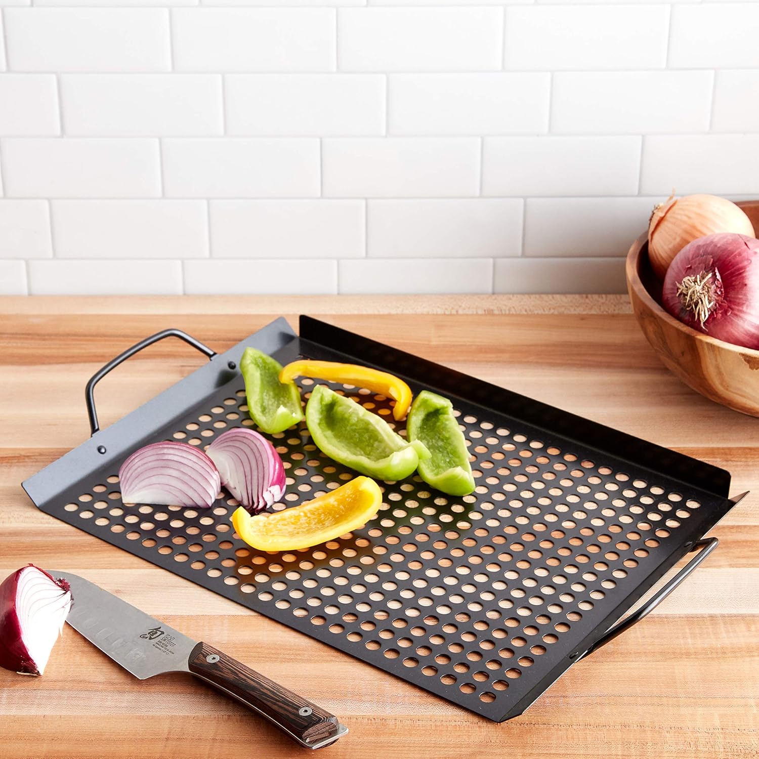Outset Non-Stick Grill Grid with Handles – 17" × 11"