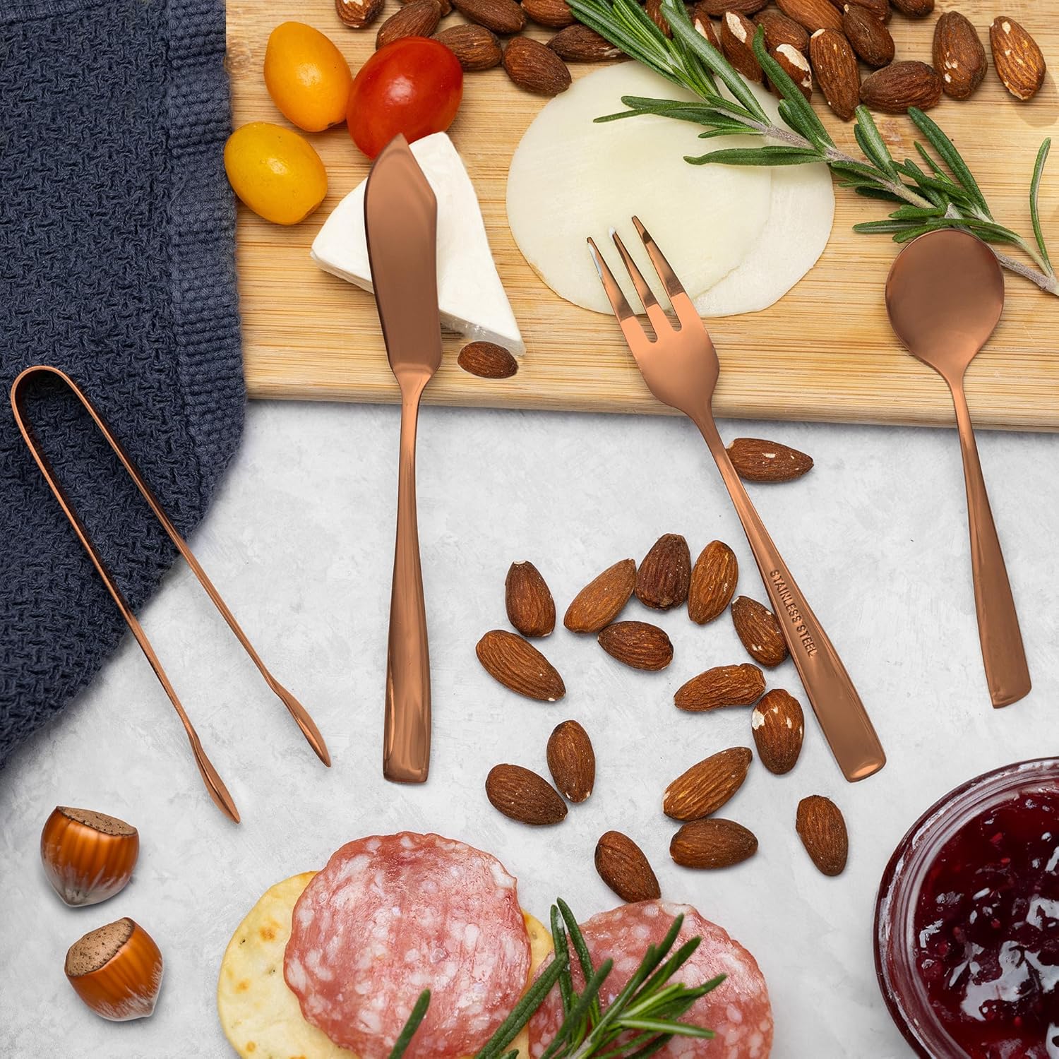 Ironwood Copper Charcuterie Utensil Set of 8