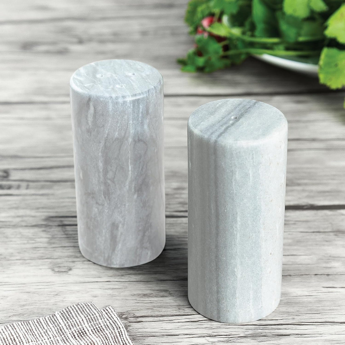 Fox Run White Marble Salt and Pepper Shakers