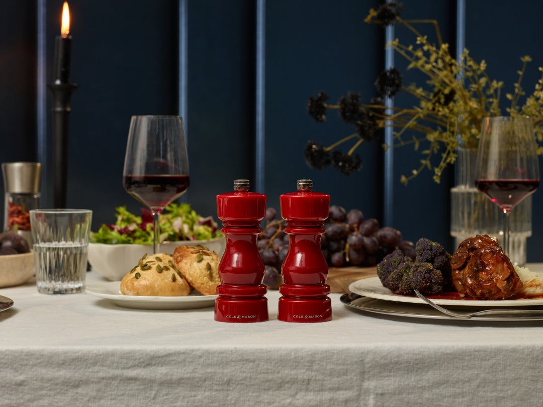 Cole & Mason London Salt & Pepper Mill Gift Set – Red Acrylic