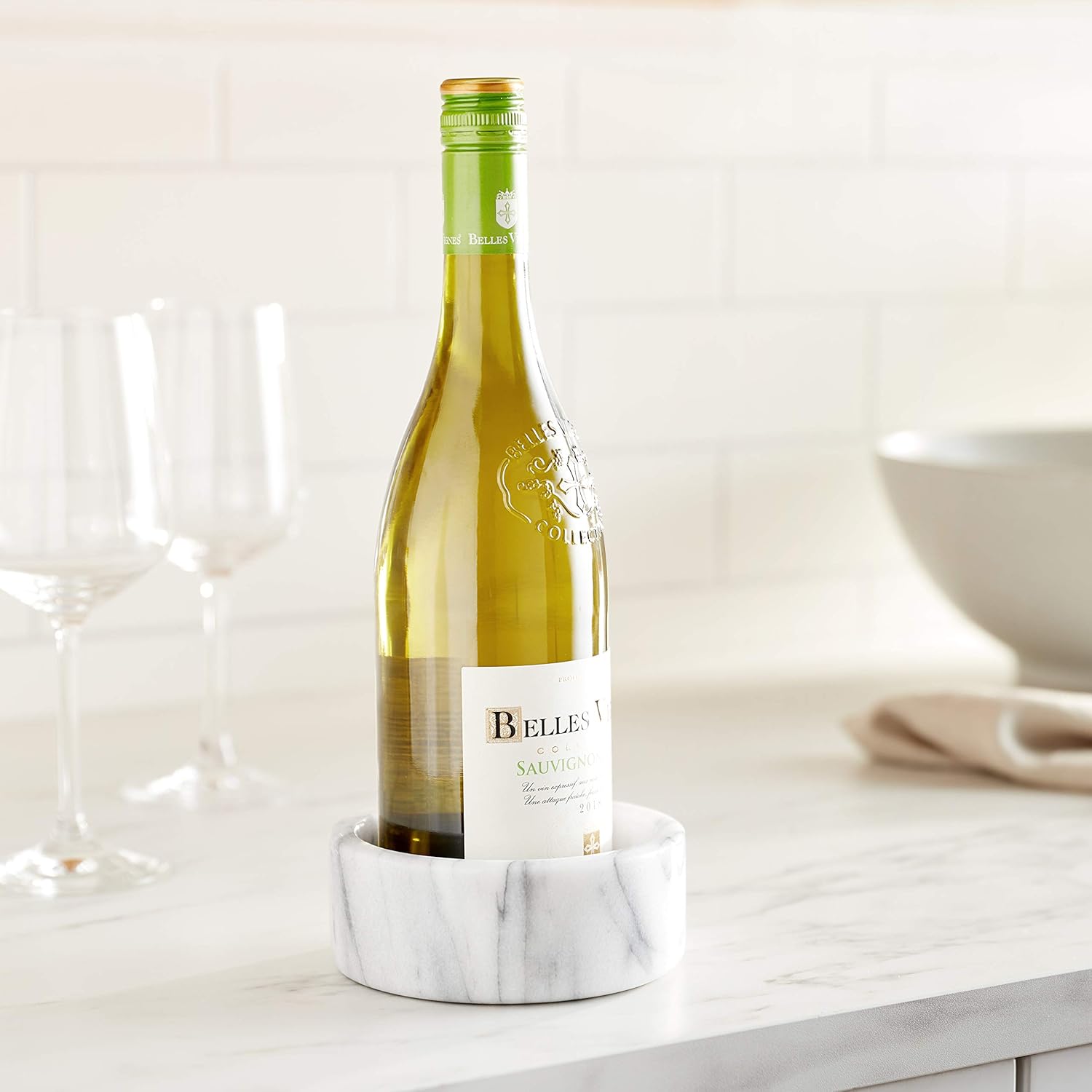 Fox Run White Marble Wine Stand