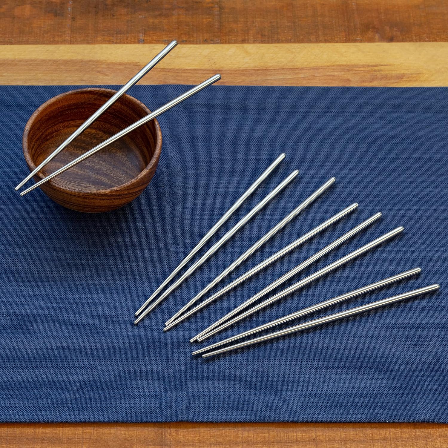Joyce Chen Reusable Stainless Steel Metal Chopsticks Set – 5 Pair