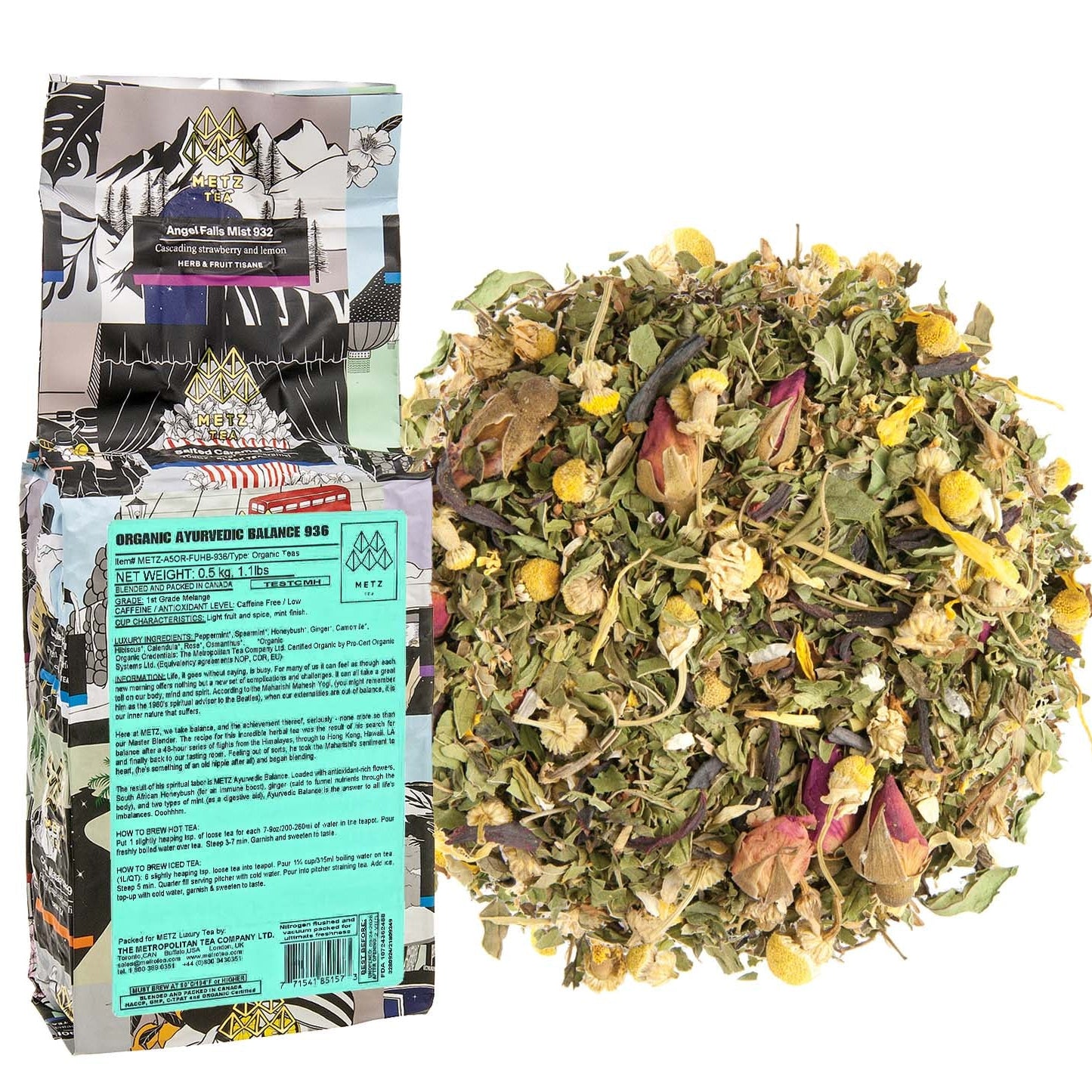 Metropolitan Tea Metz Organic Ayurvedic Balance Loose Leaf Tea 1.1 lbs