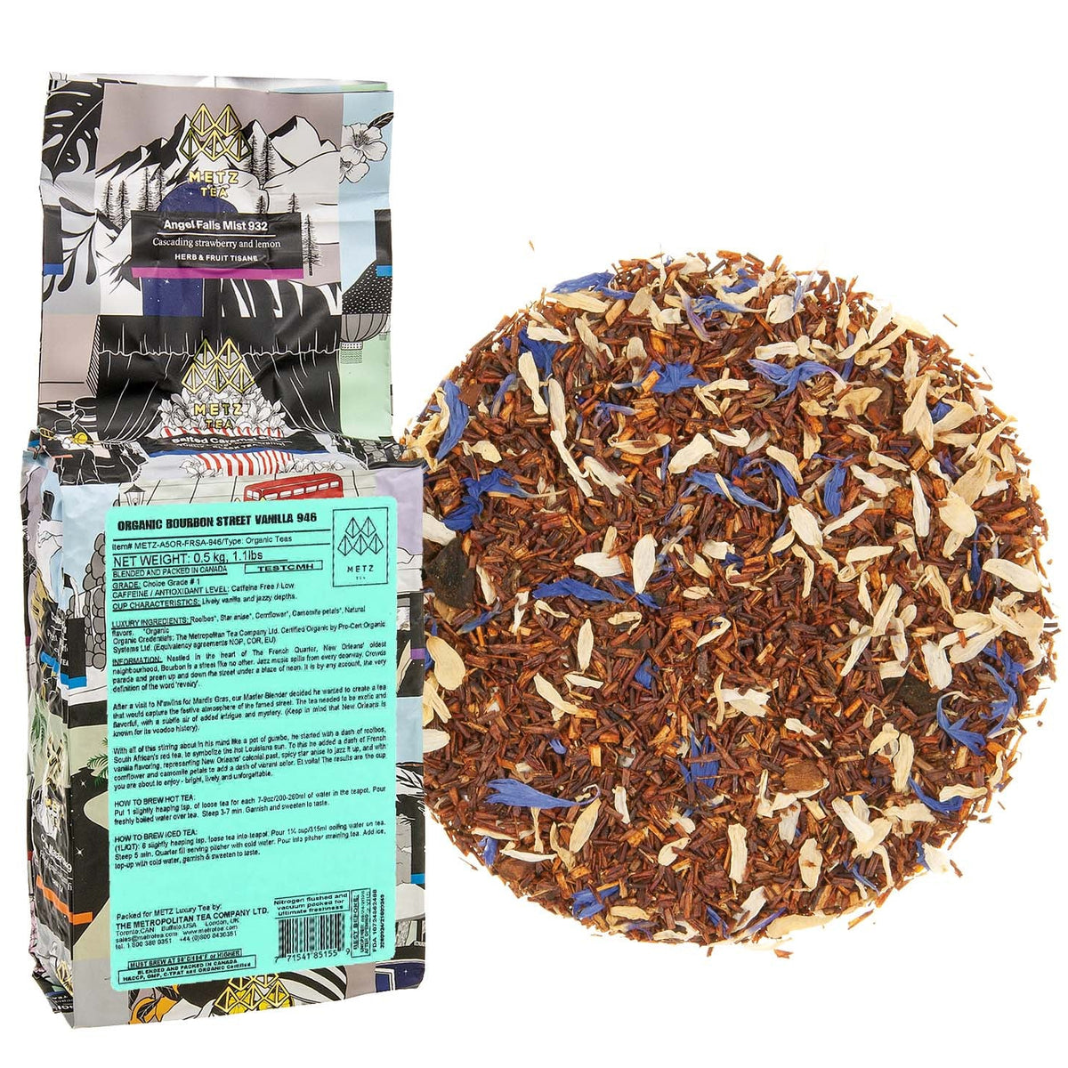 Metropolitan Tea Metz Organic Bourbon Street Vanilla Loose Leaf Tea 1.1 lbs