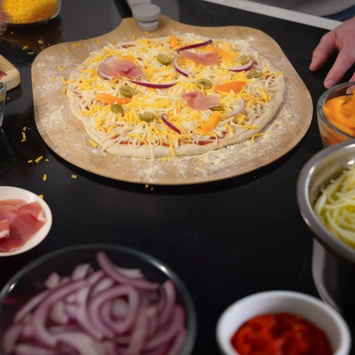 Old Stone Pizza Kitchen  Bamboo Pizza Peel with Folding Handle, 12x14-Inch Old Stone Pizza Kitchen by Kitchen Niche