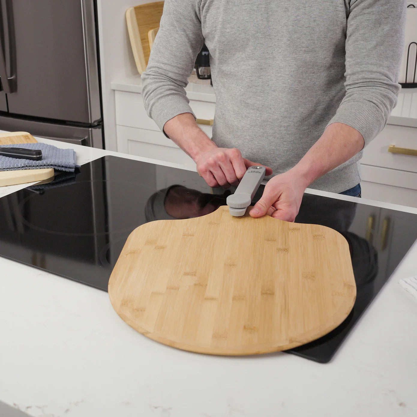 Old Stone Pizza Kitchen Bamboo Pizza Peel with Folding Handle,