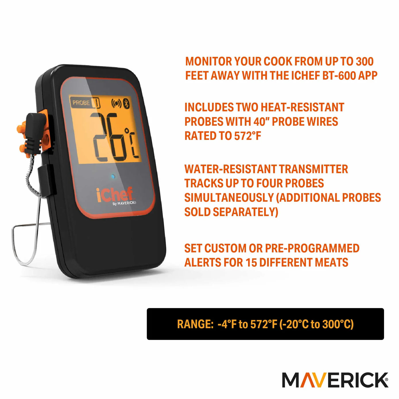 Maverick iChef Extended Range Bluetooth Barbecue Thermometer