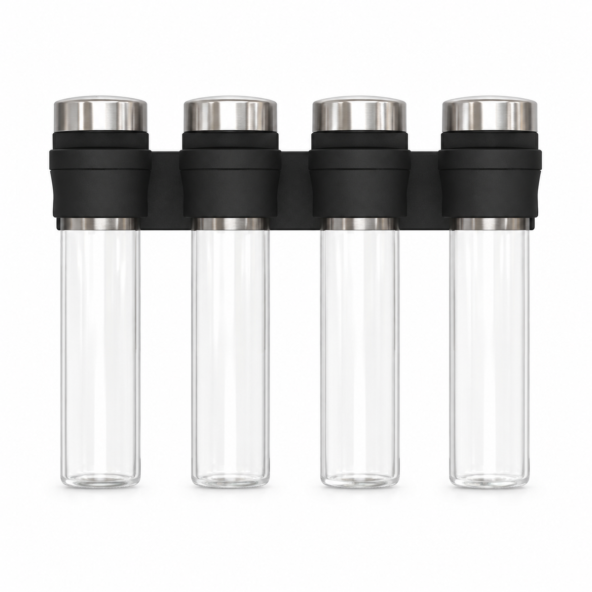 Cole &amp; Mason Shadwell Slim-Mount Spice Storage Set – 4 Glass Jars