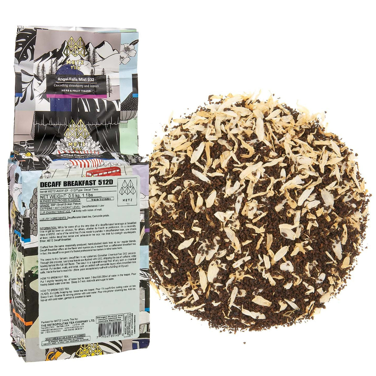 Metropolitan Tea Metz Decaff Breakfast Loose Leaf Tea 1.1 lbs