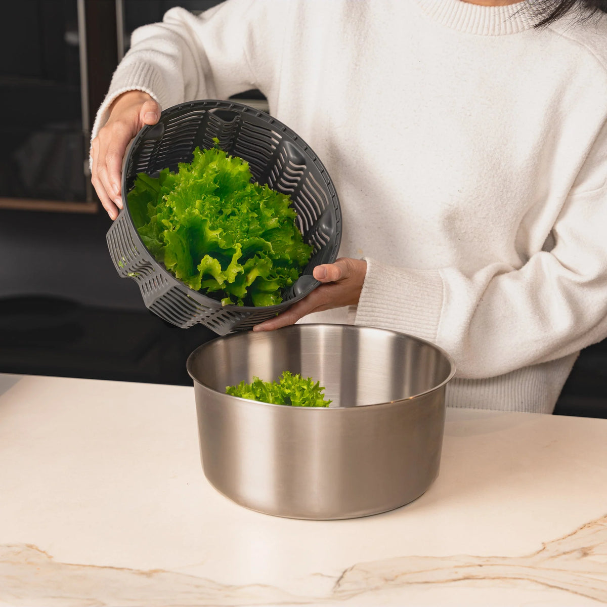 Zyliss Easy Spin Salad Spinner Stainless Steel – Large