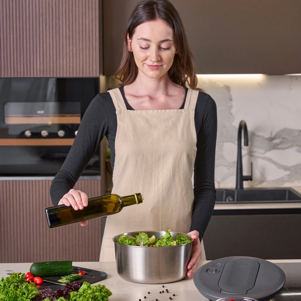 Zyliss Swift Dry Salad Spinner Stainless Steel – Large