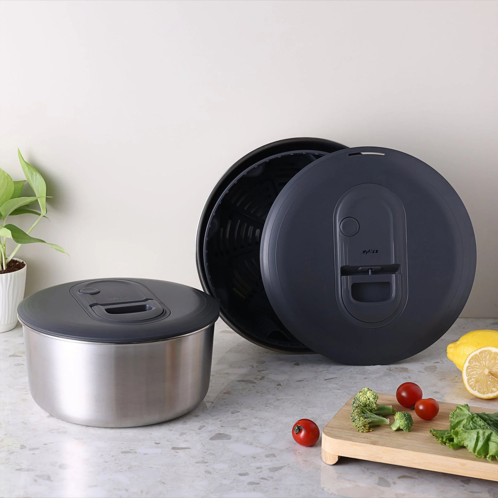 Zyliss Easy Spin Salad Spinner Stainless Steel – Large