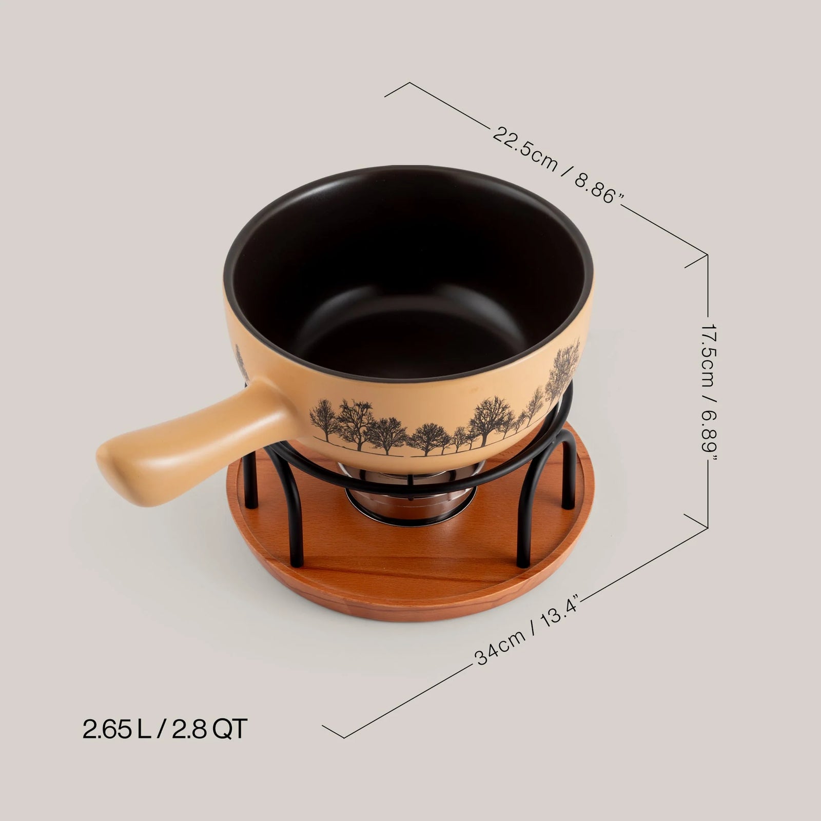 Swissmar Jura 9 Pc. Ceramic Cheese Fondue Set