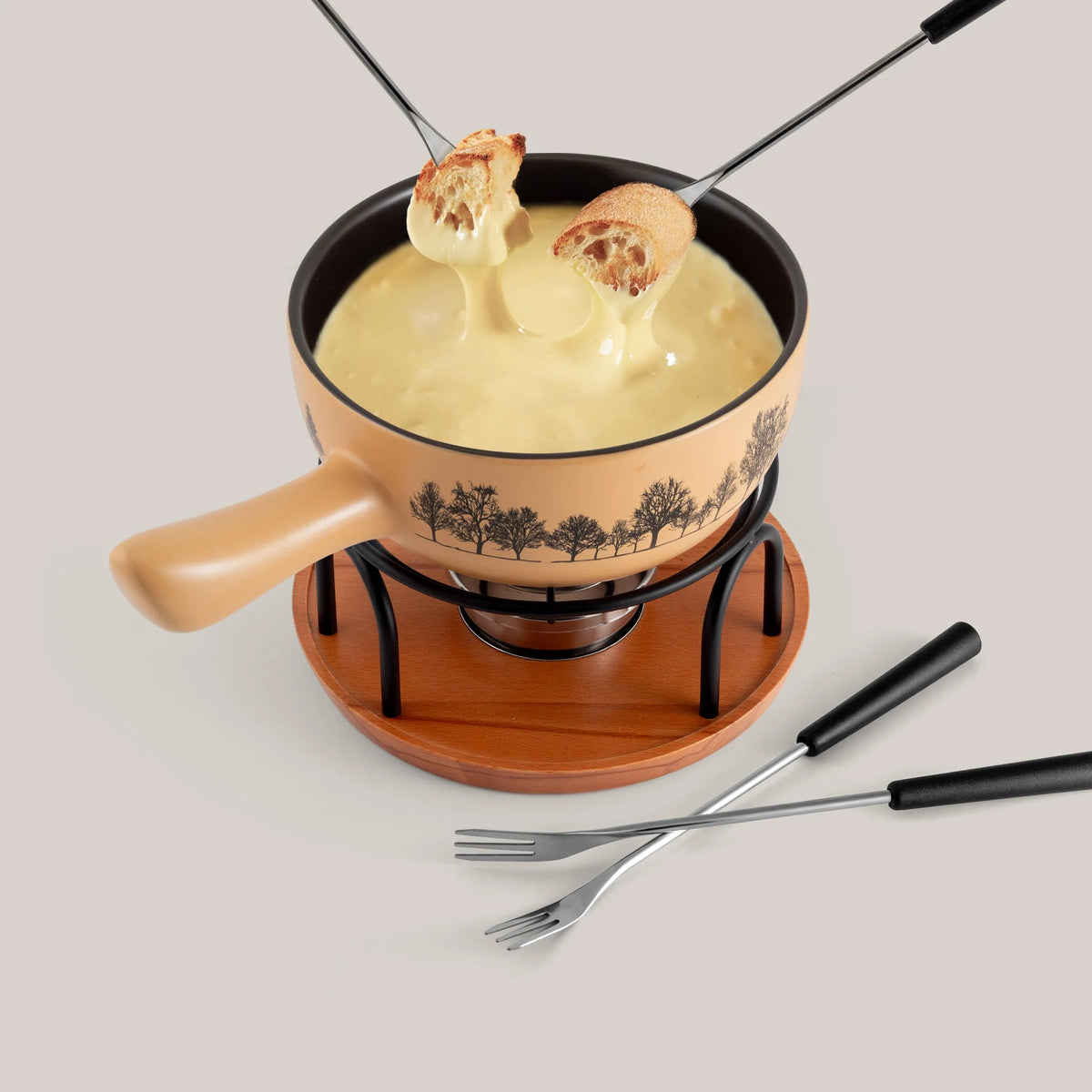 Swissmar Jura 9 Pc. Ceramic Cheese Fondue Set