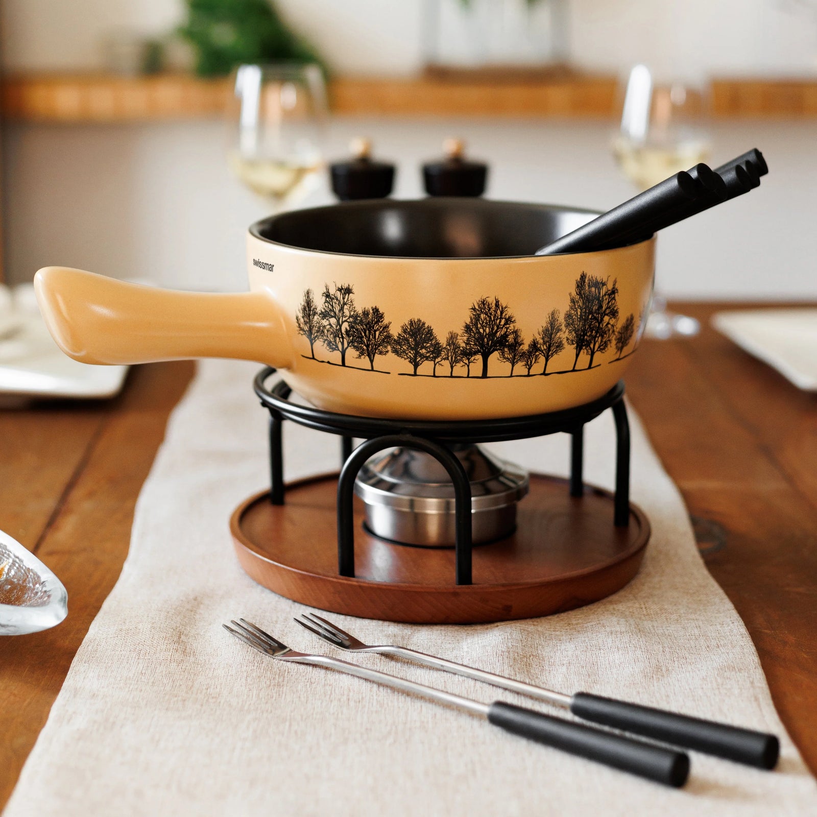Swissmar Jura 9 Pc. Ceramic Cheese Fondue Set