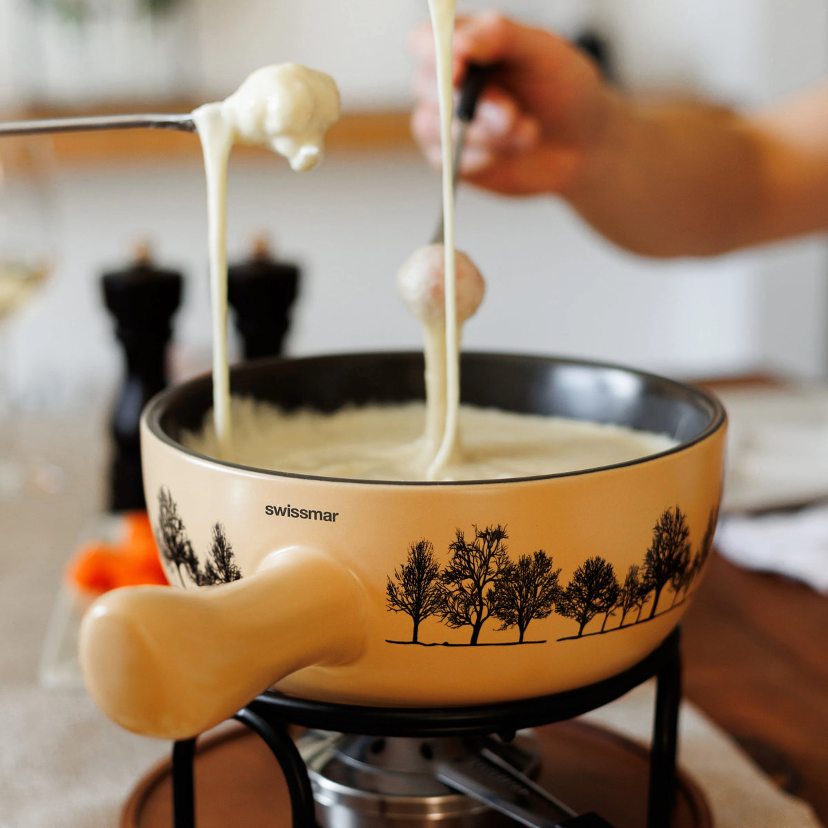 Swissmar Jura 9 Pc. Ceramic Cheese Fondue Set