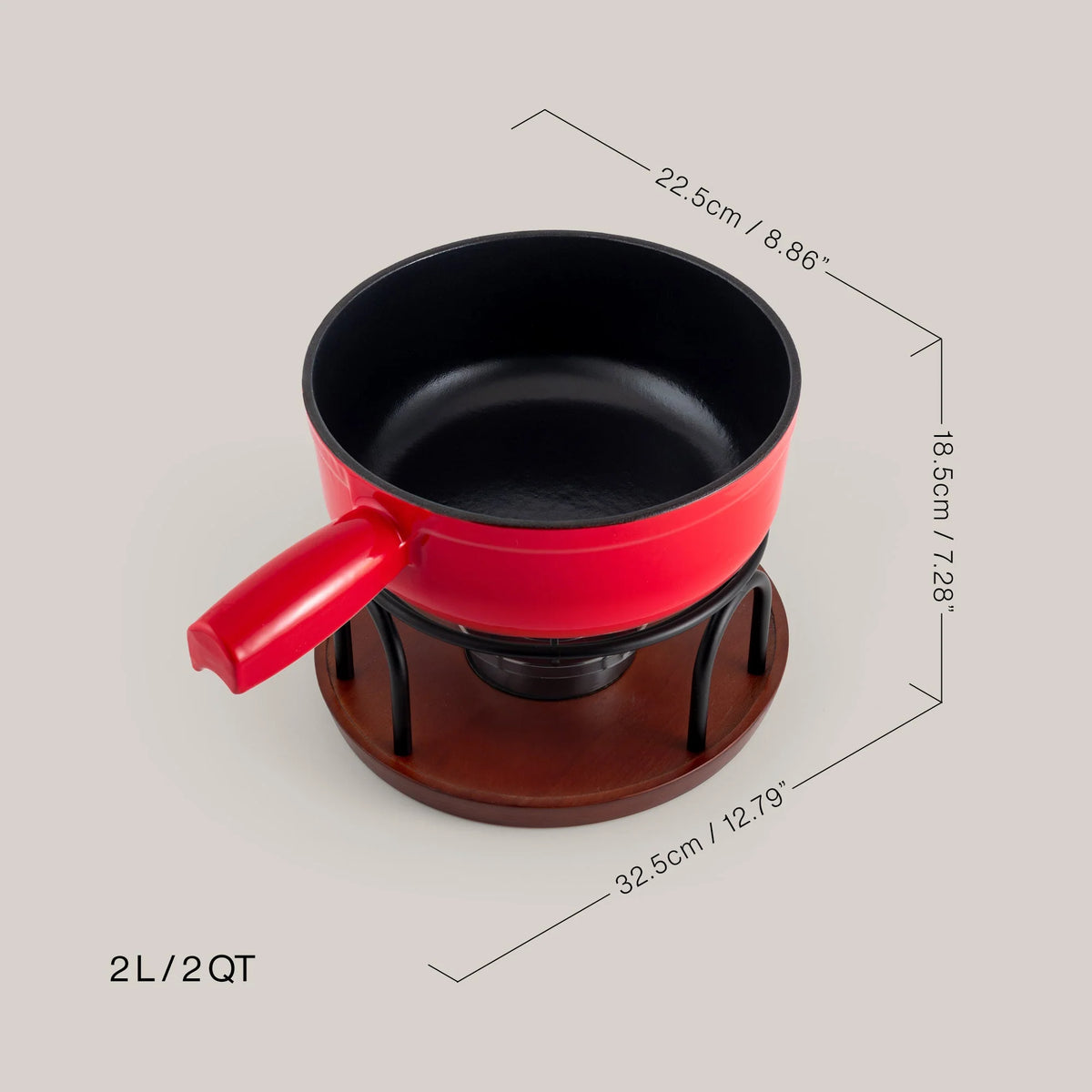 Swissmar Ticino Cast Iron Cheese Fondue Set – Red