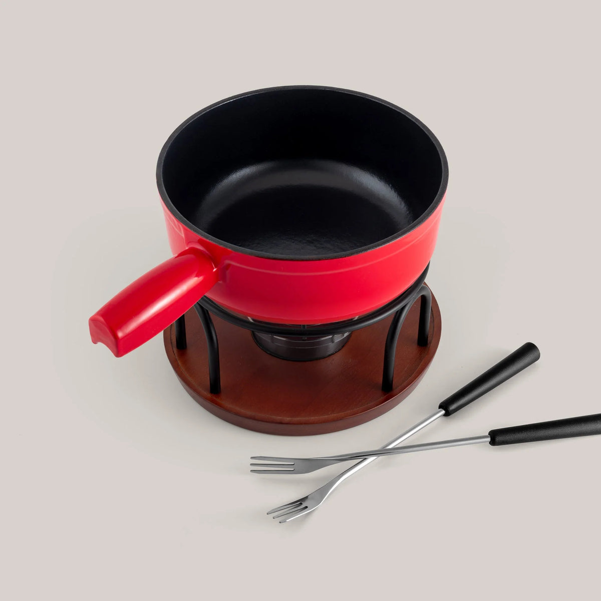 Swissmar Ticino Cast Iron Cheese Fondue Set – Red