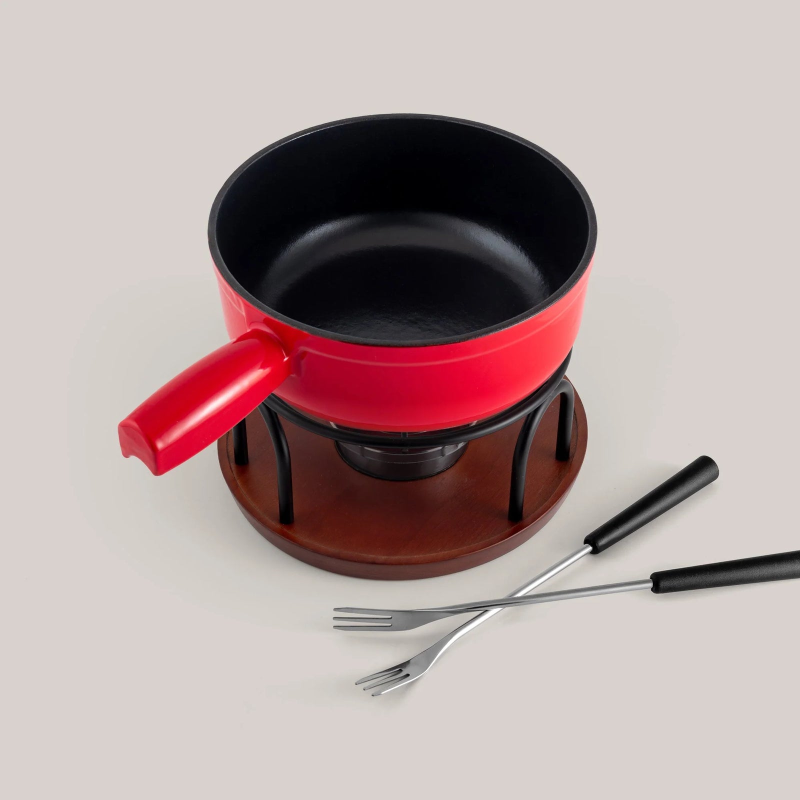 Swissmar Ticino Cast Iron Cheese Fondue Set – Red