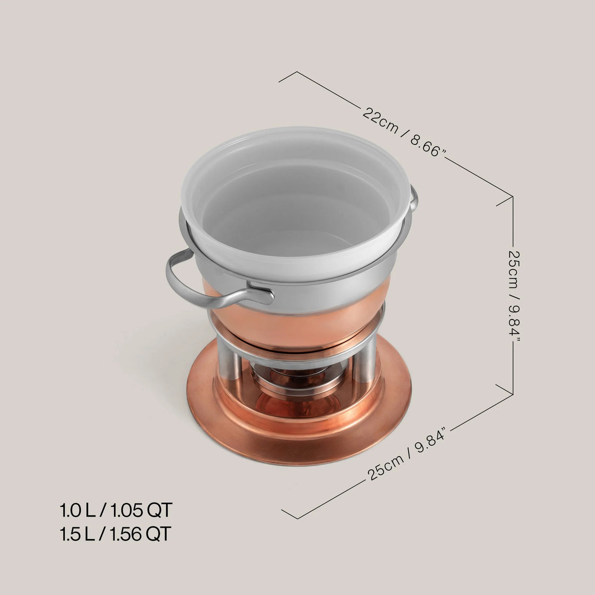 Swissmar Lausanne 11 Pc. Stainless Steel & Copper Fondue Set