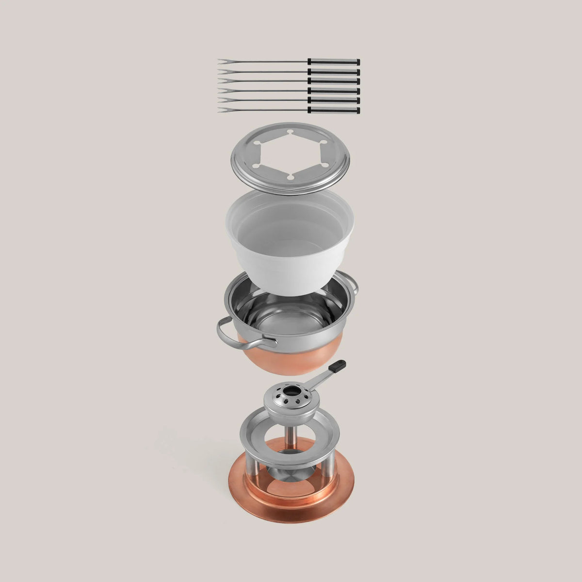 Swissmar Lausanne 11 Pc. Stainless Steel & Copper Fondue Set