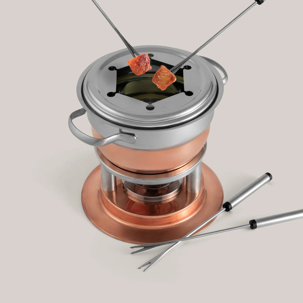 Swissmar Lausanne 11 Pc. Stainless Steel & Copper Fondue Set