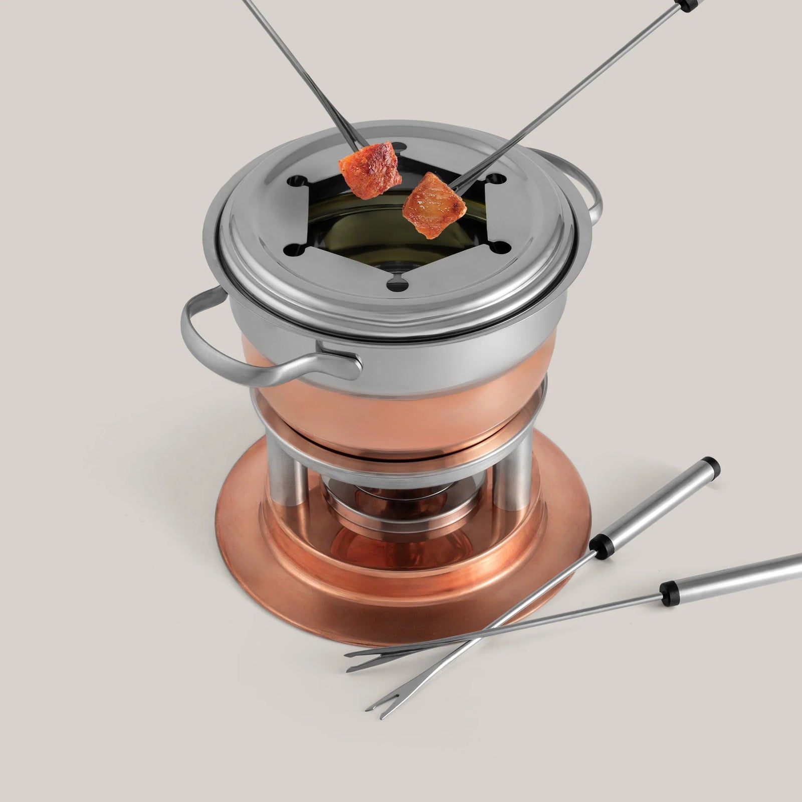 Swissmar Lausanne 11 Pc. Stainless Steel & Copper Fondue Set