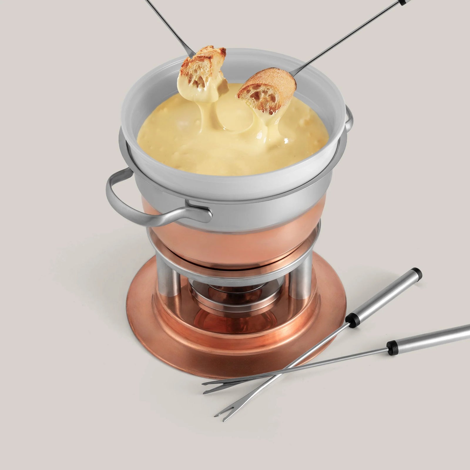 Swissmar Lausanne 11 Pc. Stainless Steel & Copper Fondue Set
